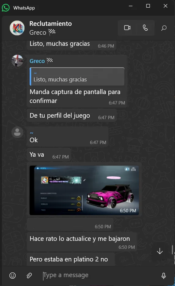 Screenshot recruitment